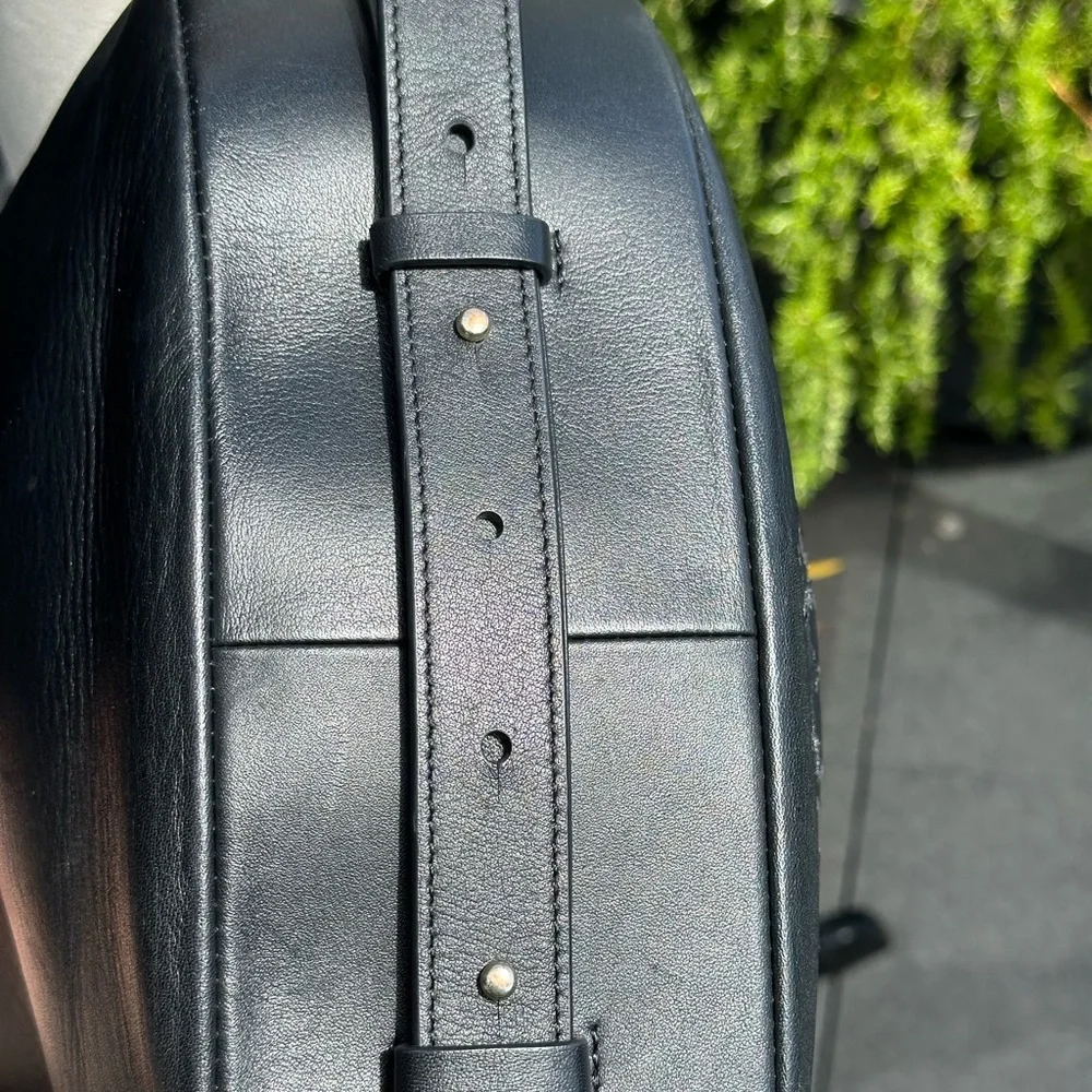 Shanghai Tang Black Leather Hobo Bag - Picture 7 of 14